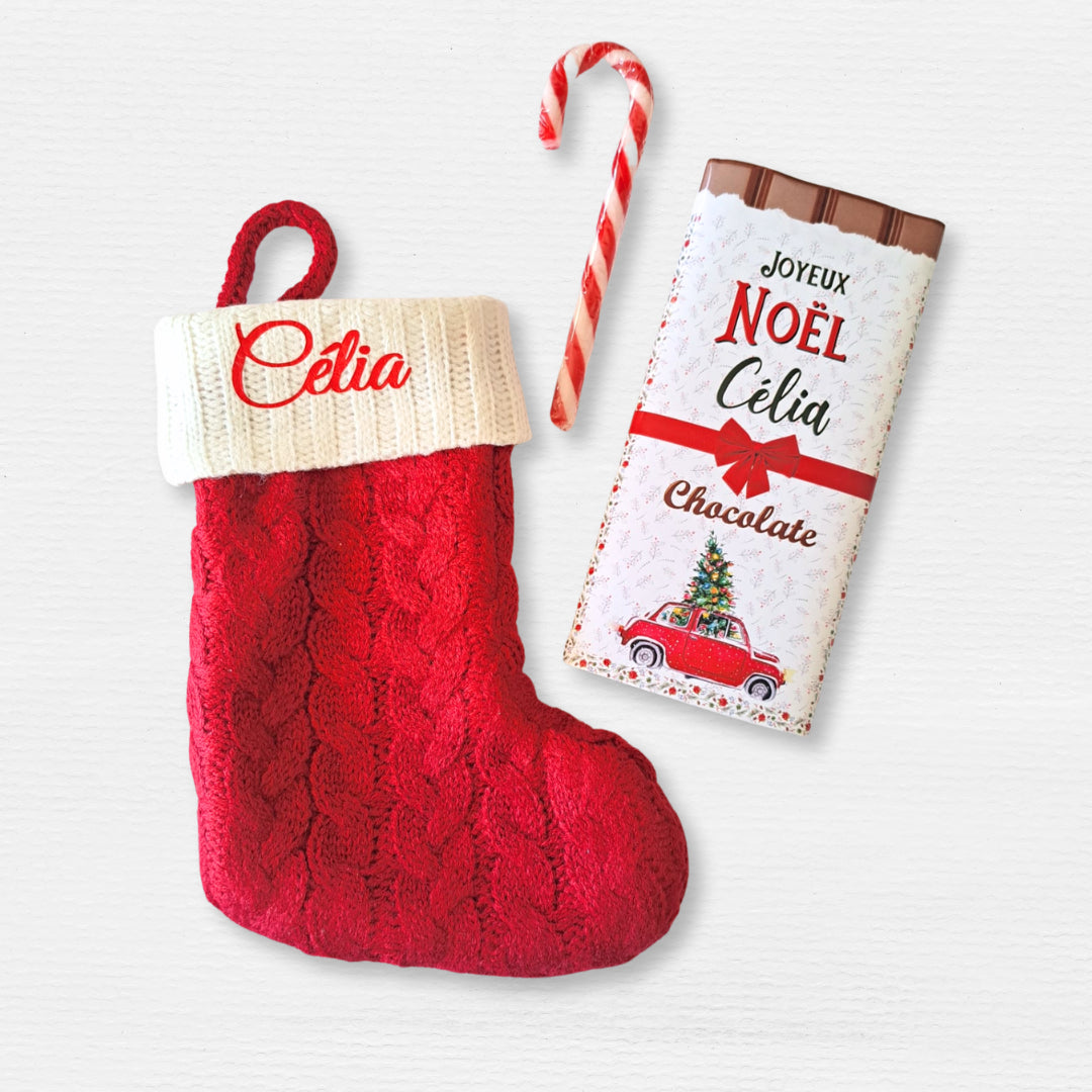 Chaussette De Noël Personnalisable Avec Nom – 46 Cm De Haut, Broderie, Boucle Pour Suspension, Plusieurs Motifs - 6