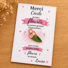 Carte pin's tulipes roses personnalisée prénom cadeau maîtresse