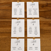 Carte plan de table personnalisée mariage papier cartonné cachet cire doré