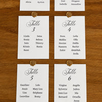 Plan de table mariage personnalisé vue ensemble tables numérotées